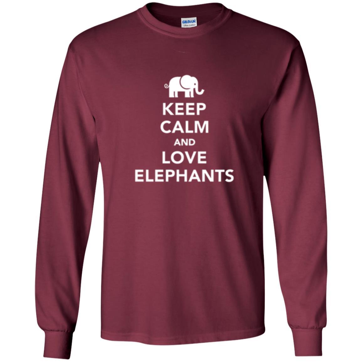 Elephant Lover T-shirt Keep Calm And Love Elephants T-shirt Maroon