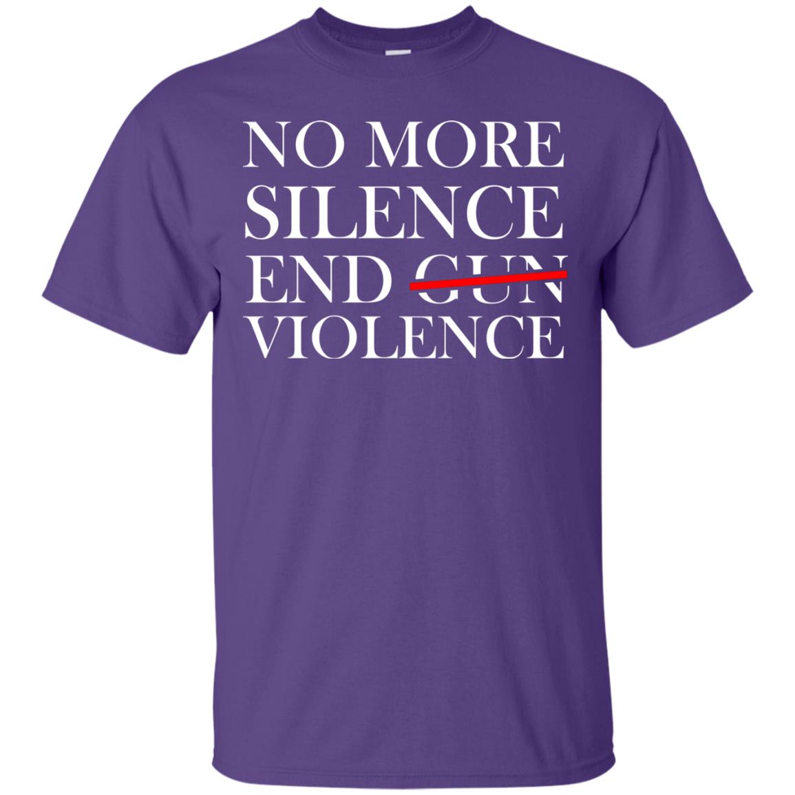 No More Silence End Gun Violence Anti Gun T-shirt Purple