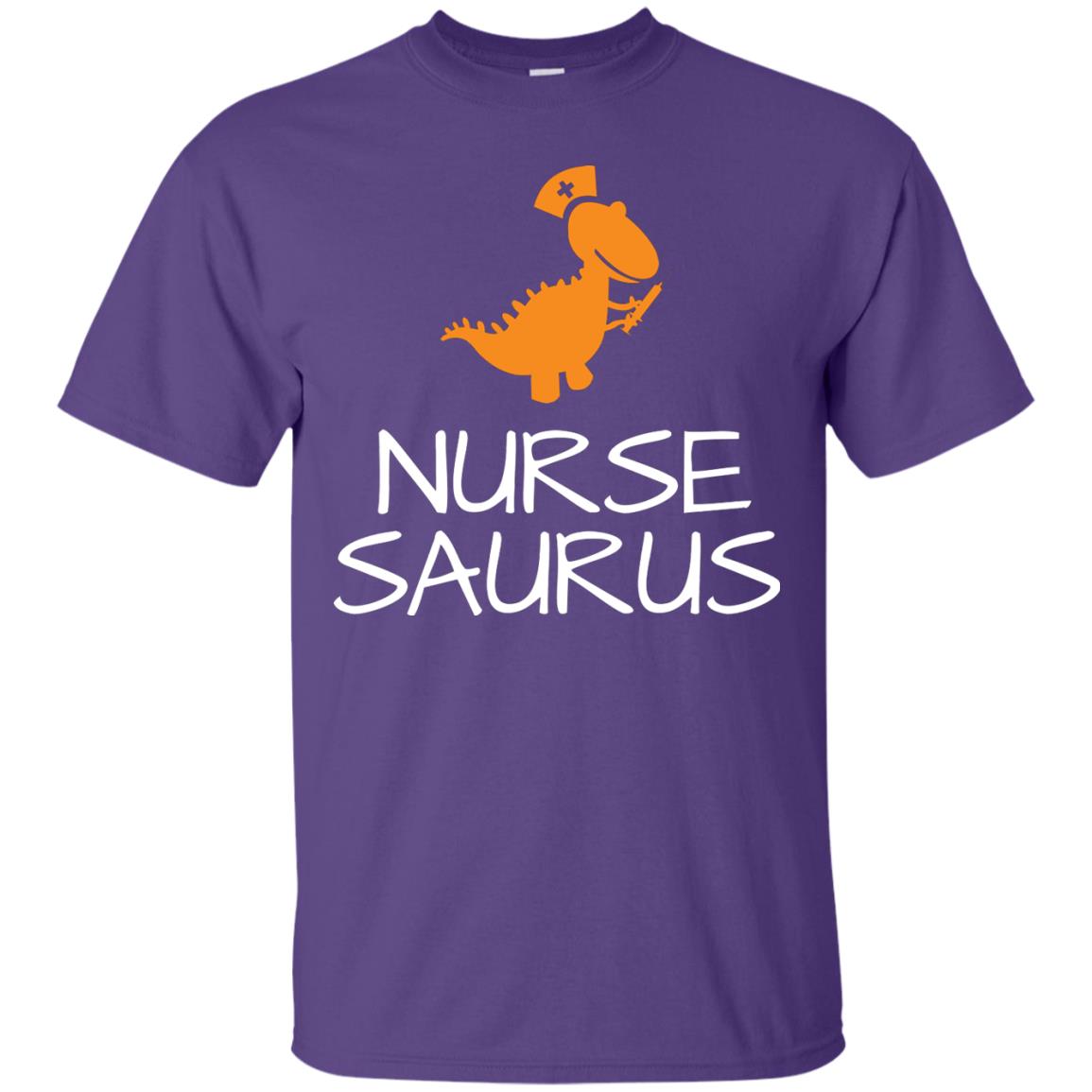 Nurse Saurus Dinosaur Nurse Cap T-shirt Purple