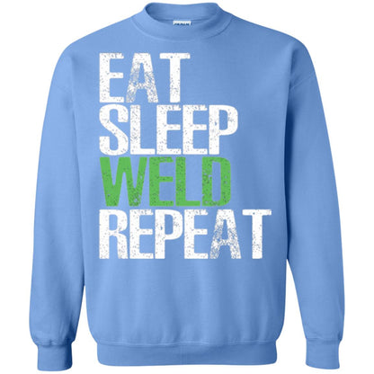 Welding T-shirt Eat Sleep Weld Repeat Carolina Blue
