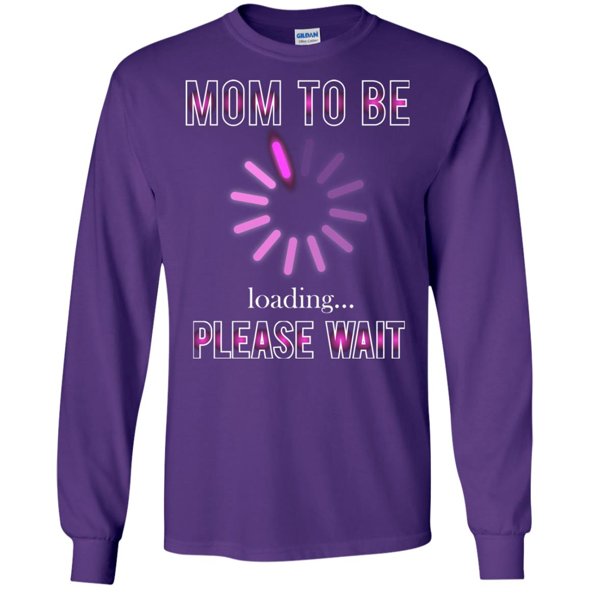 Mommy T-shirt Mom To Be Loading Please Wait Purple