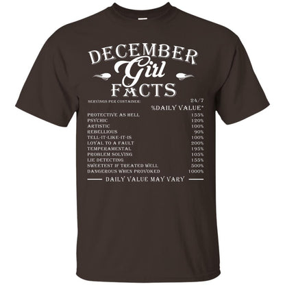 December Girl Facts T-shirt Dark Chocolate