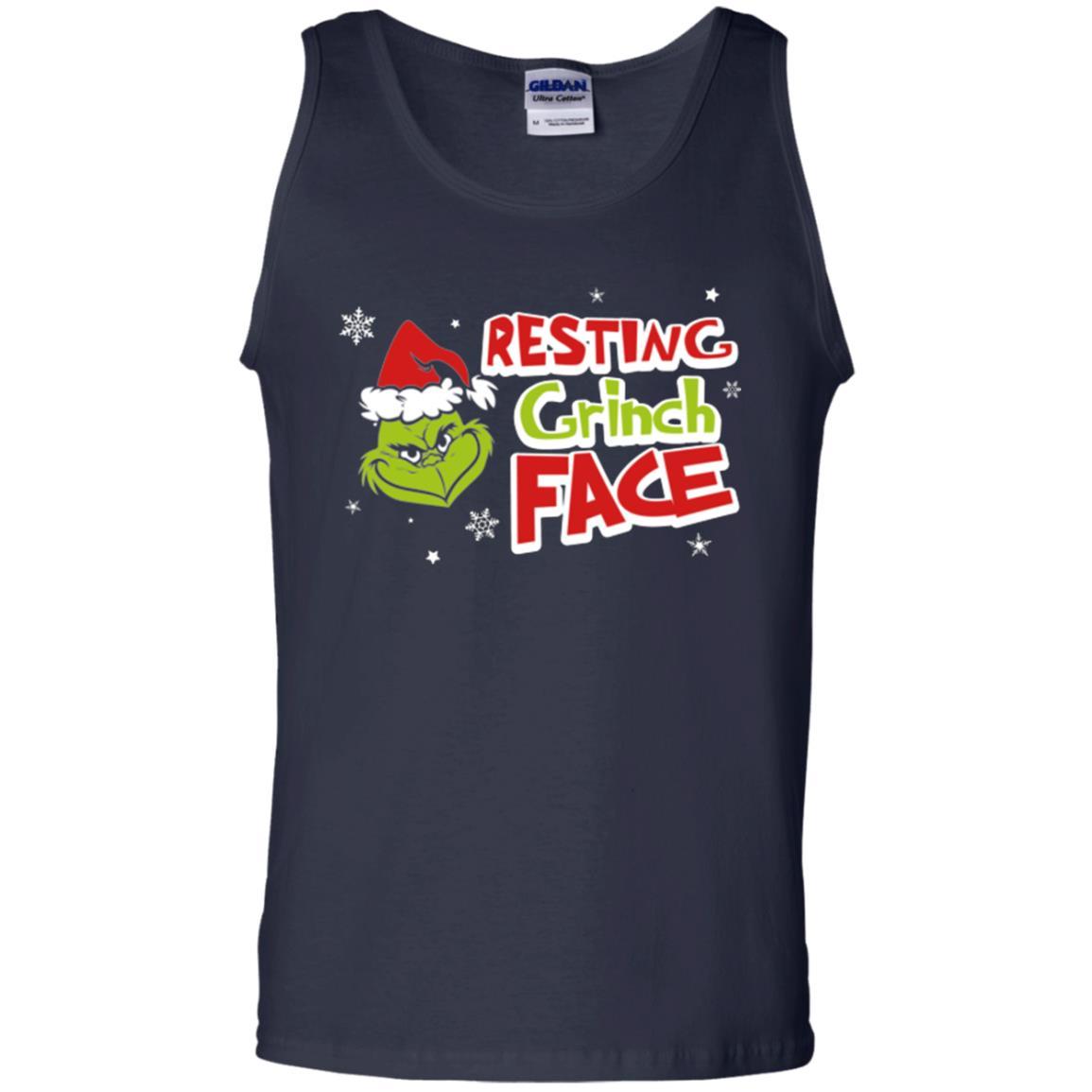 Christmas T-shirt Resting Grinch Face Navy