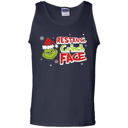 Christmas T-shirt Resting Grinch Face Navy