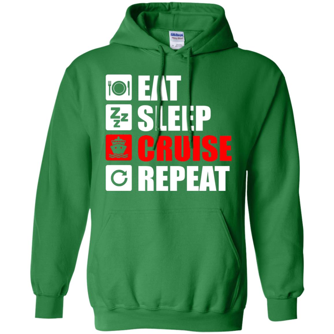 Eat Sleep Cruise Repeat Summer Vacation T-shirt Irish Green