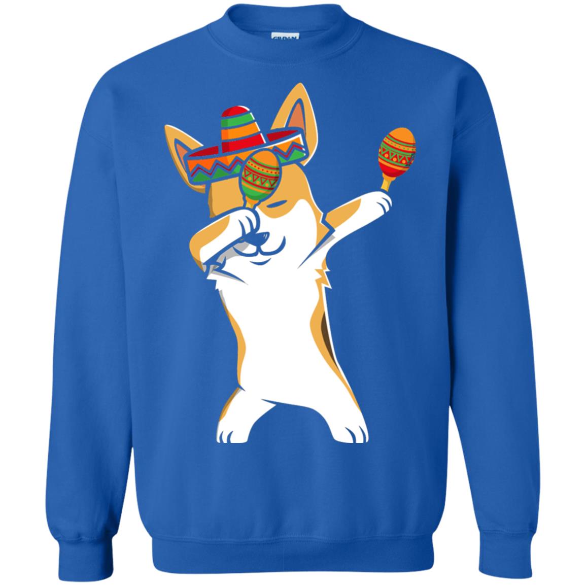 Dabbing Corgi Funny Cinco De Mayo T-shirt Royal