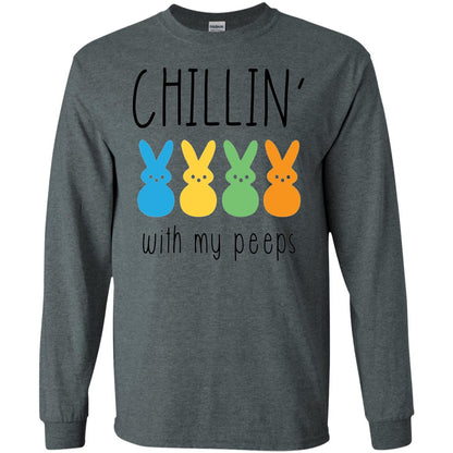 Chillin With My Peeps Happy Easter T-shirt Dark Heather
