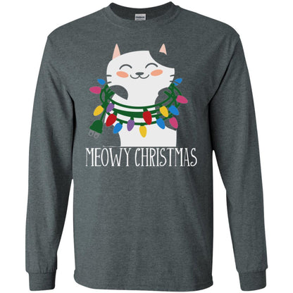Meowy Christmas Holiday T-shirt Dark Heather