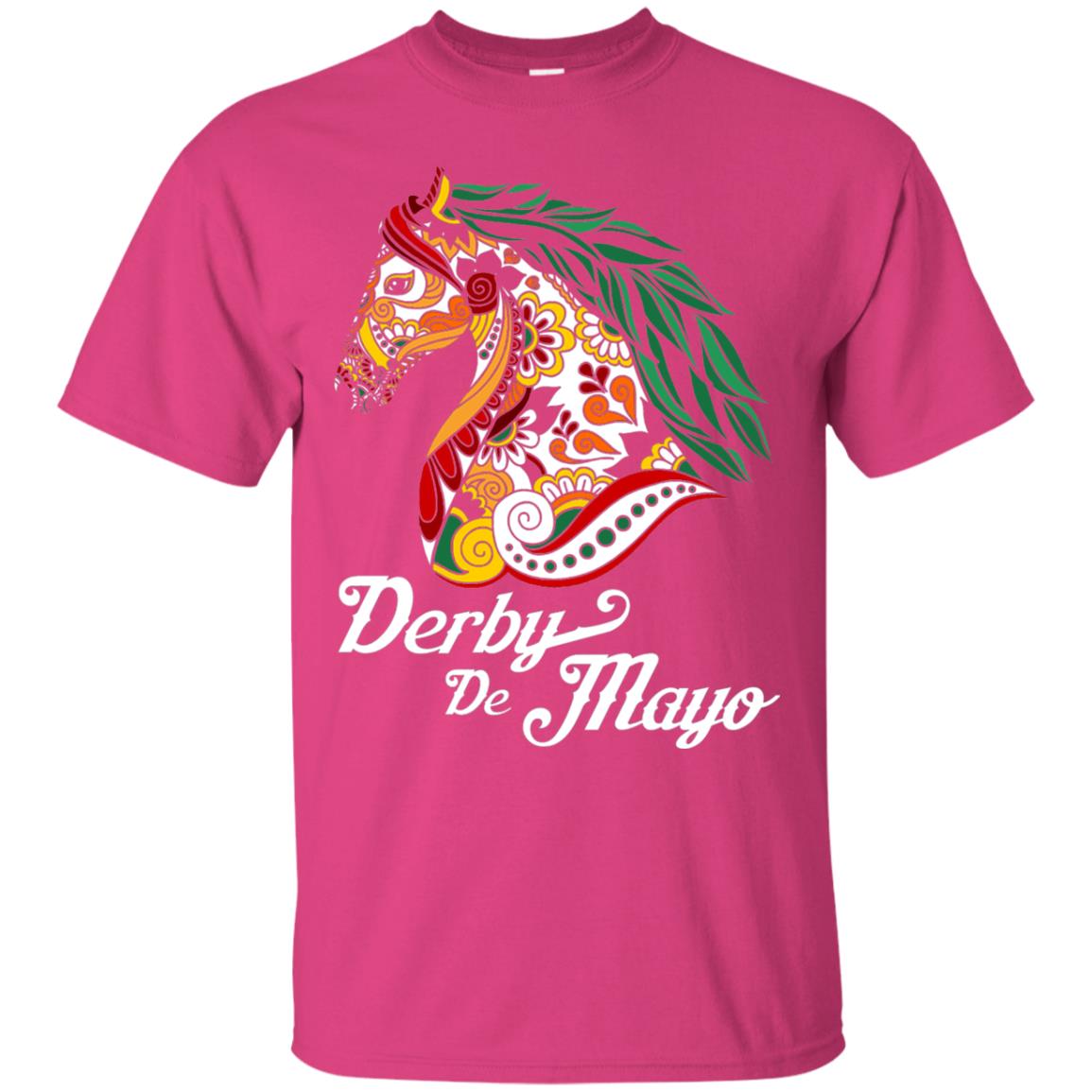 Derby Cinco De Mayo Floral Horse Race T-shirt Heliconia