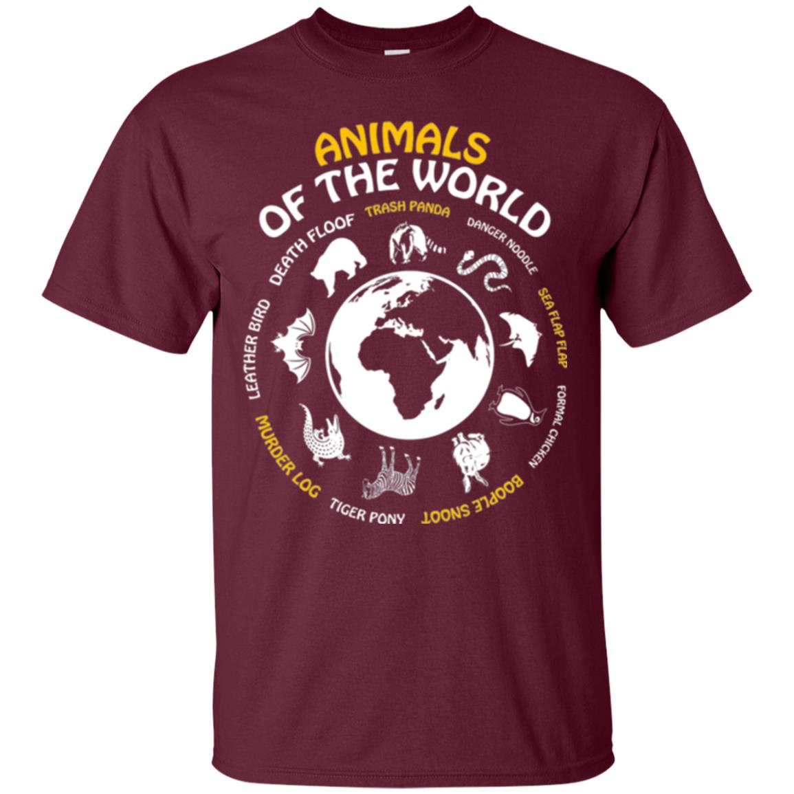 Save The Animals T-shirt Rare Animals Of The World Maroon