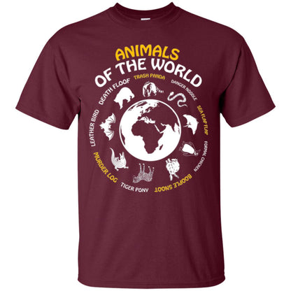 Save The Animals T-shirt Rare Animals Of The World Maroon