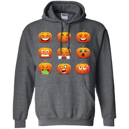 Funny Pumpkins Emoji Halloween Gift Shirt Dark Heather