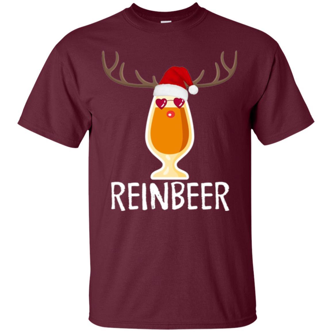 Beer Lover T-shirt Reinbeer Mery Christmas Maroon