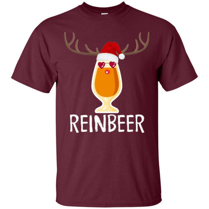 Beer Lover T-shirt Reinbeer Mery Christmas Maroon