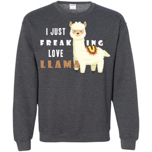 I Just Freaking Love Llama ShirtG180 Gildan Crewneck Pullover Sweatshirt 8 oz.
