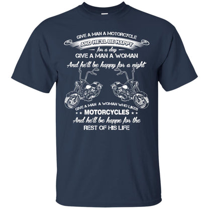 Give A Man A Motorcycle And He_ll Be Happy For A Day Navy