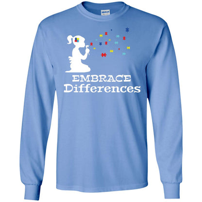 Embrace Differences Autism Awareness T-shirt Carolina Blue