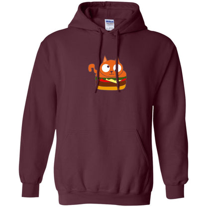 Chibi Kitty Burger Kawaii Cat Lovers Shirt Maroon