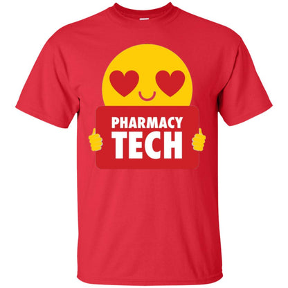 Pharmacy Tech T-shirt Heart Eye Emoji Red