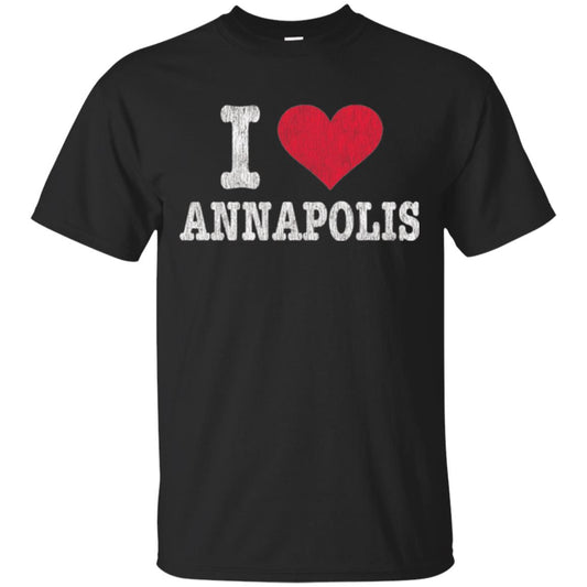 Distressed Retro I Love Annapolis T-shirt Black