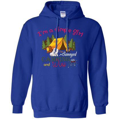 I’m A Simple Girl I Love Samoyed Camping And Wine Shirt Royal