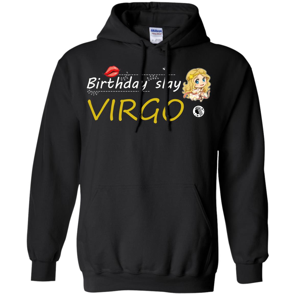 Cute Virgo Girl Birthday Lip Slay T-shirt Black
