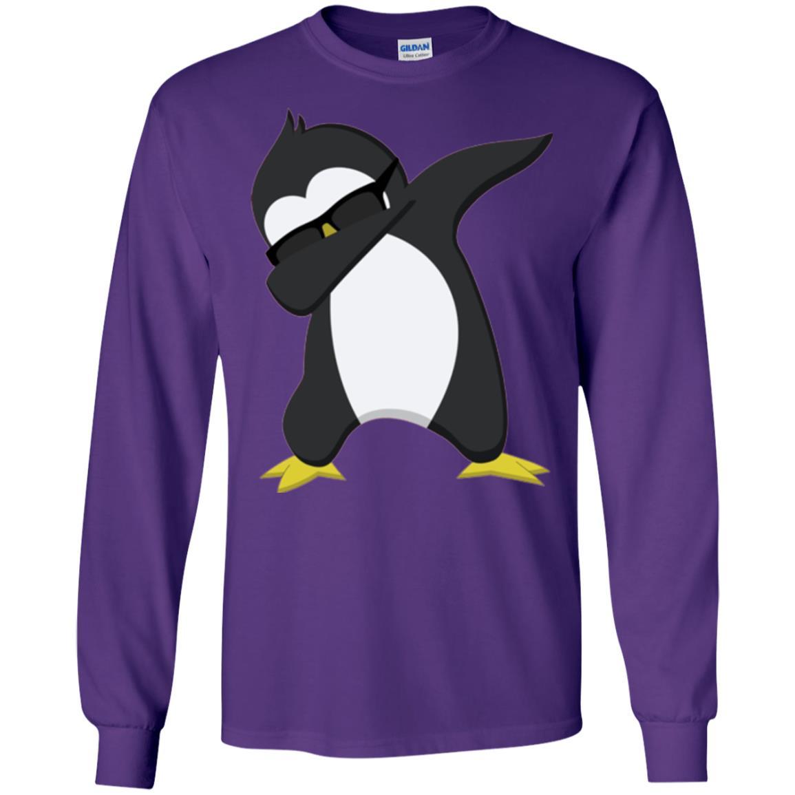 Christmas T-shirt Dabbing Penguin T-shirt Purple