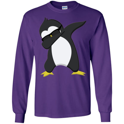 Christmas T-shirt Dabbing Penguin T-shirt Purple