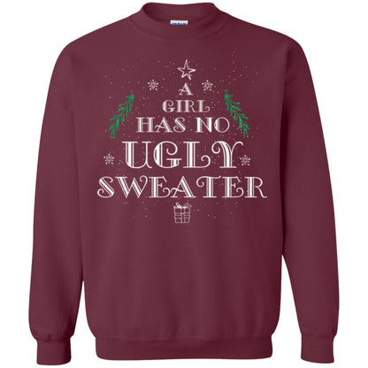Christmas T-shirt A Girl Has No Ugly Sweater Maroon