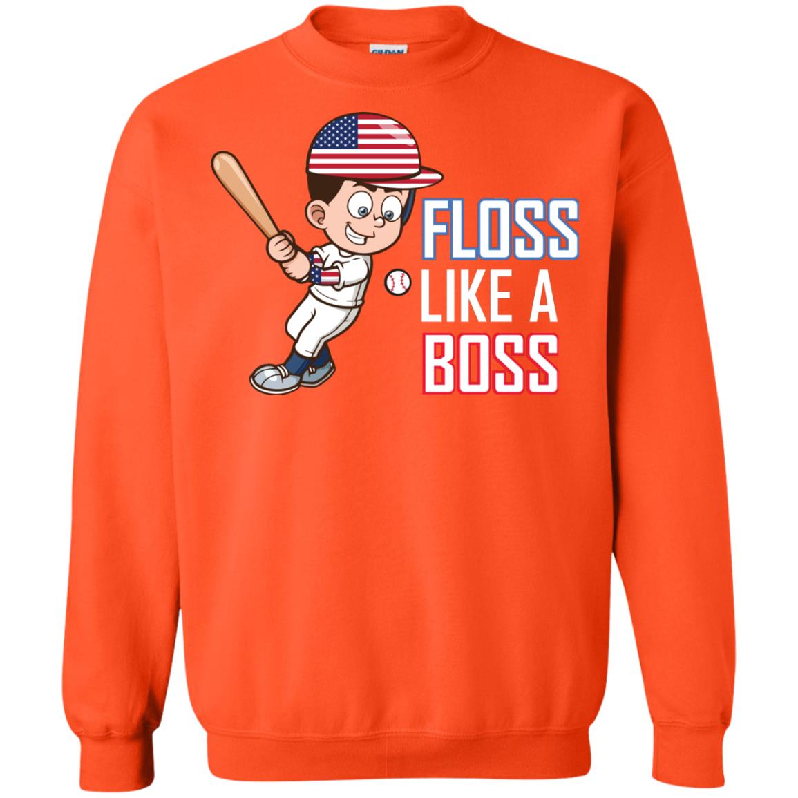 Floss Like A Boss Shirt For Baseball Players Orange