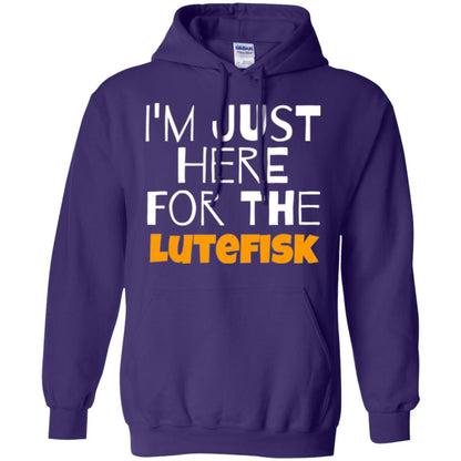 Lutefisk Lovers T-shirt I_m Just Here For The Lutefisk Purple