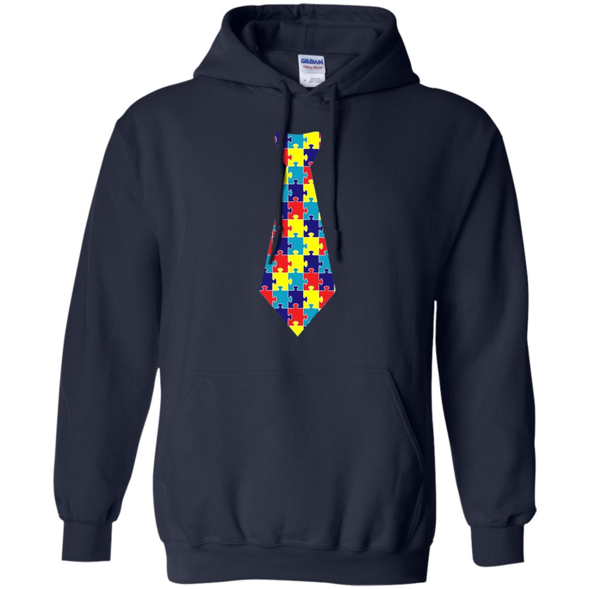 Autism Awareness T-shirt Puzzle Neck Tie 2018 Navy