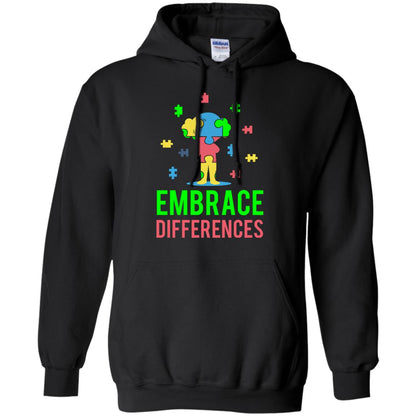 Autism Awareness T-shirt Embrace Differences Black