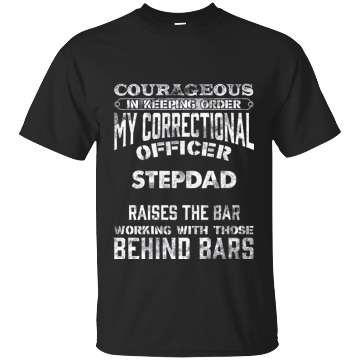 Daddy T-shirt Correctional Officer Step Dad Support Black
