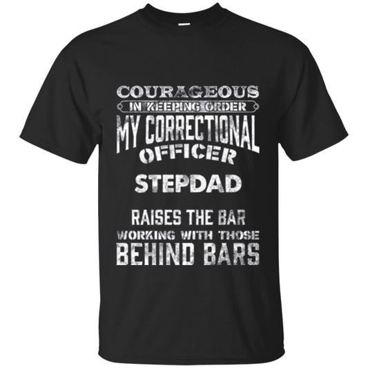 Daddy T-shirt Correctional Officer Step Dad Support Black