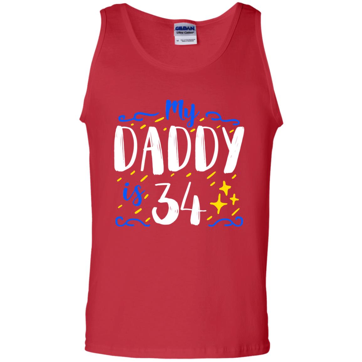 My Daddy Is 34 34th Birthday Daddy Shirt For Sons Or Daughters Red