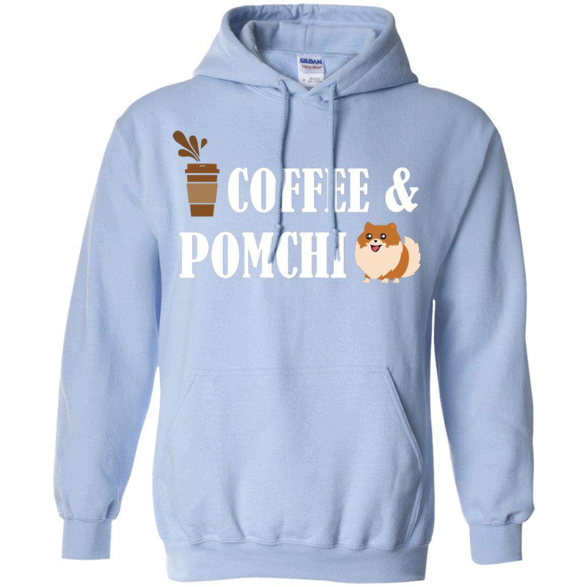 Coffee And Pomchi Lover Shirt Light Blue