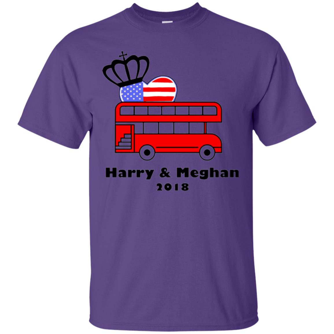 Harry And Meghan 2018 Royal Wedding Bus T-shirt Purple