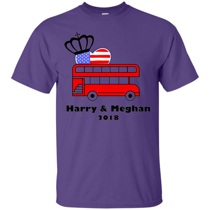 Harry And Meghan 2018 Royal Wedding Bus T-shirt Purple