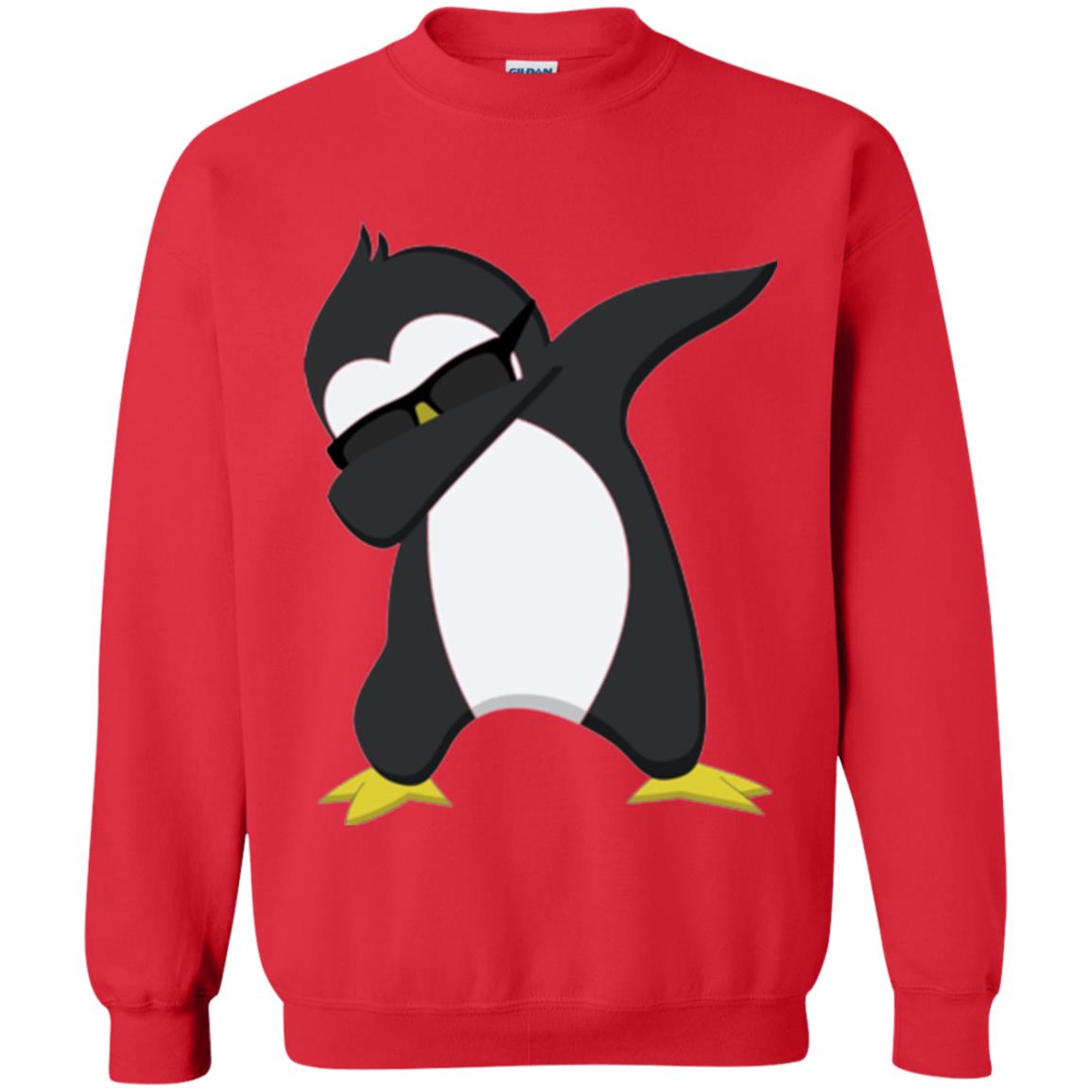 Chirstmas T-shirt Dabbing Penguin Red