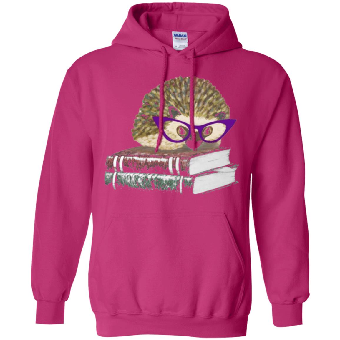 Adorable Hedgehog Book Nerd Gift Shirt Heliconia