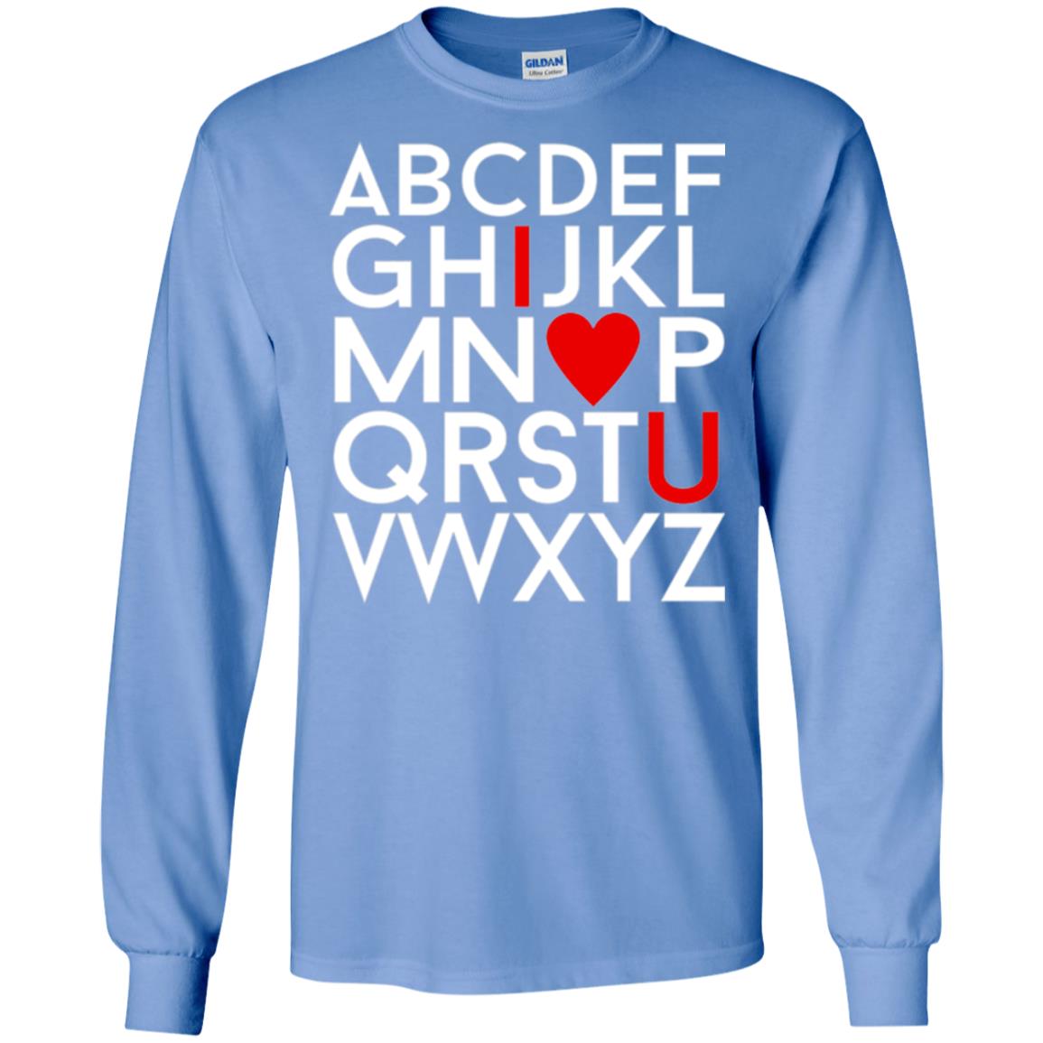 Happy Valentine_s Day Shirt, Alphabel I Love You Carolina Blue