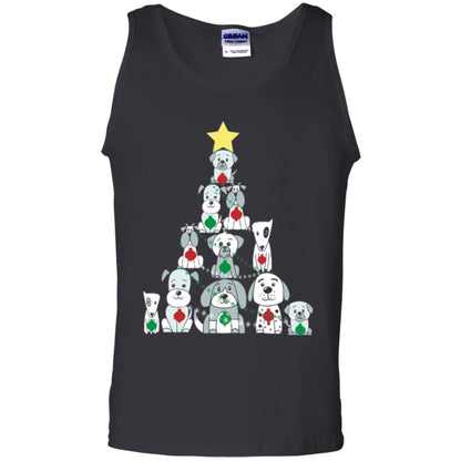 Dogs Lovers T-shirt Christmas Tree By Dogs Black