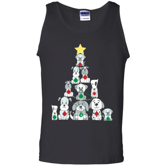 Dogs Lovers T-shirt Christmas Tree By Dogs Black