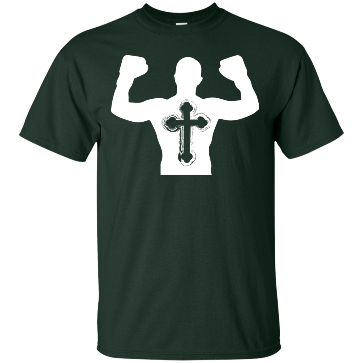 Christian Gym Exercise Workout T-shirt Forest Green