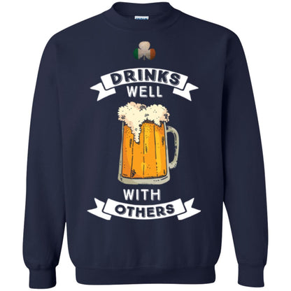 St. Patrick's Day T-shirt Drinks Well With Others Navy