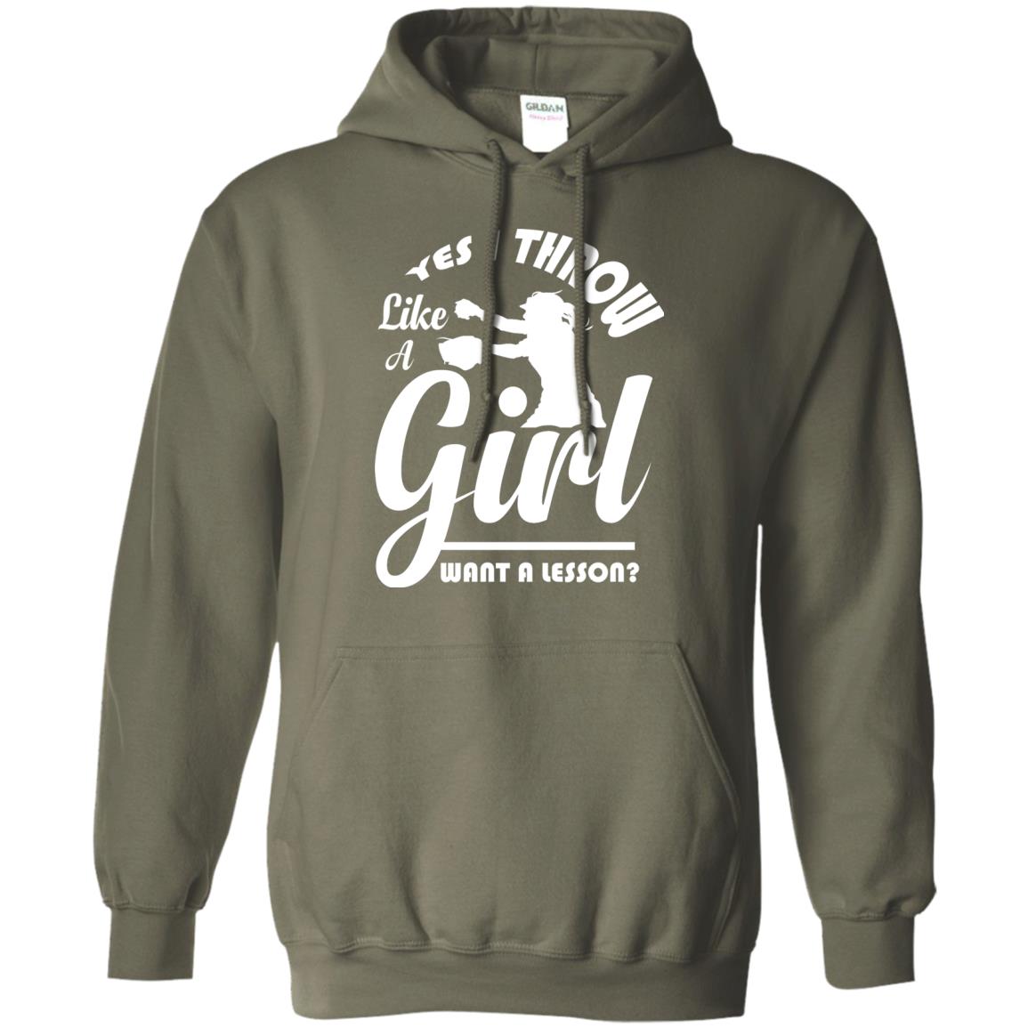 Softball Lover T-shirt Yes I Throw Like A Girl Want A Lesson Military Green