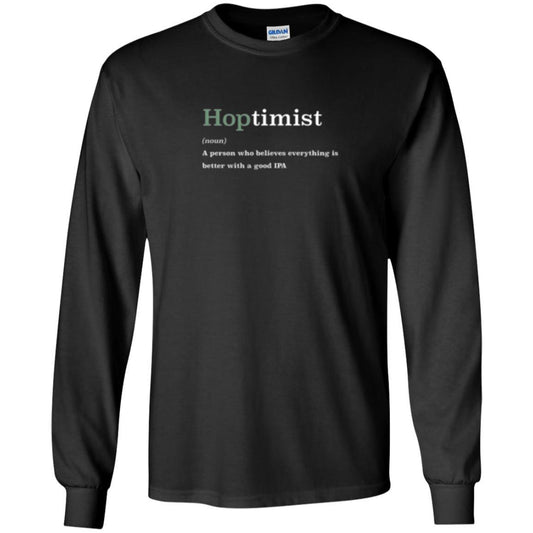 Beer Lover T-shirt Hoptimist Definition Black