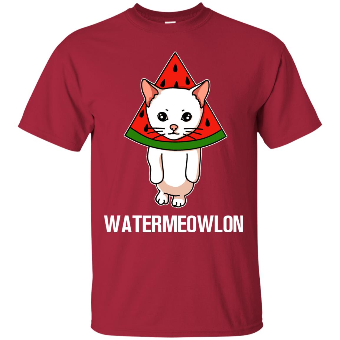 Watermeowlon Funny Summer Melon Fruit Shirt Cardinal