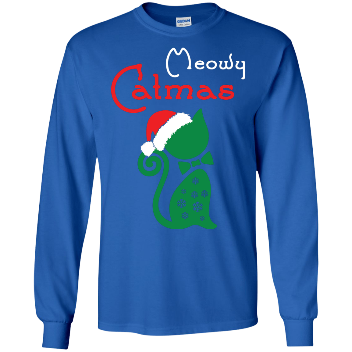 Cat Christmas T-Shirt Meowy Catmas Royal
